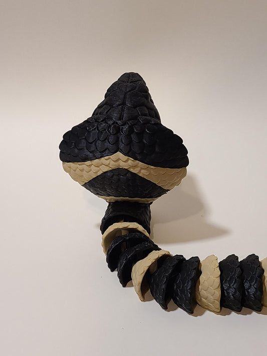 3D Printed Articulated Cobra | 22.5" Poseable Serpent Desk Toy
