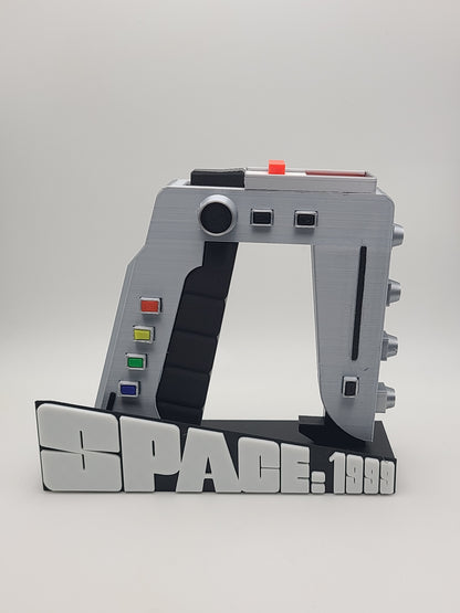 3D Printed Space: 1999 Laser Pistol Replica with Display Stand