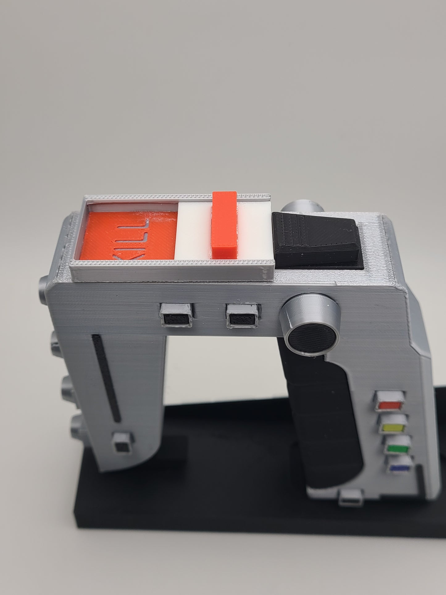 3D Printed Space: 1999 Laser Pistol Replica with Display Stand