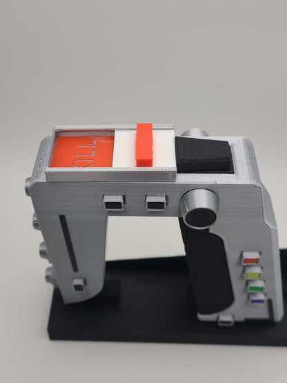 3D Printed Space: 1999 Laser Pistol Replica with Display Stand