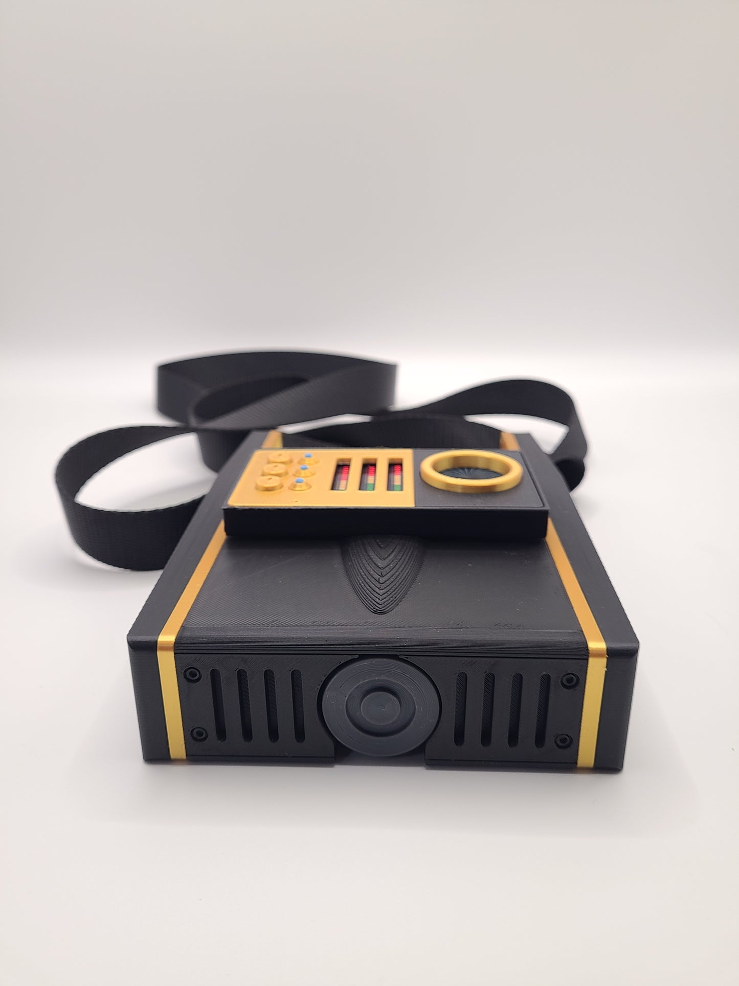 Gold Edition SNW Tricorder Replica with Strap, Scanner, Display Stand, & Nameplate