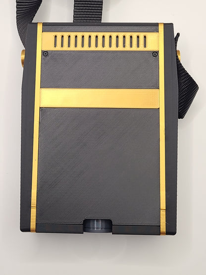 Gold Edition SNW Tricorder Replica with Strap, Scanner, Display Stand, & Nameplate