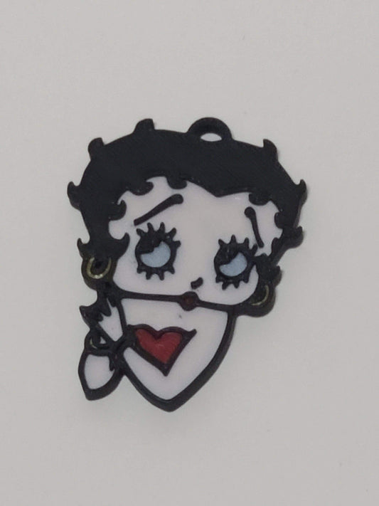 Betty Boop Keychain Charm | Retro Cartoon Character, Gift for Fans