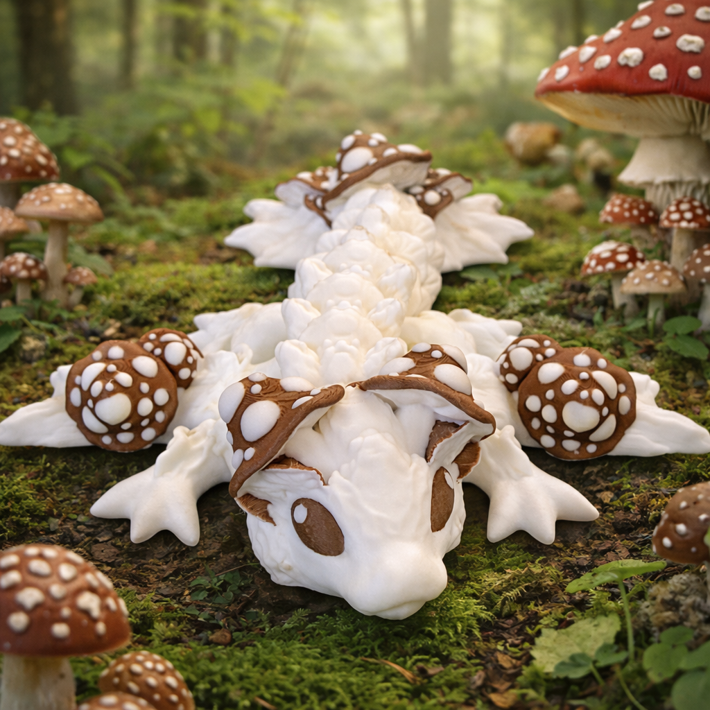 3D Printed Flexi Fidget Mushroom Dragon