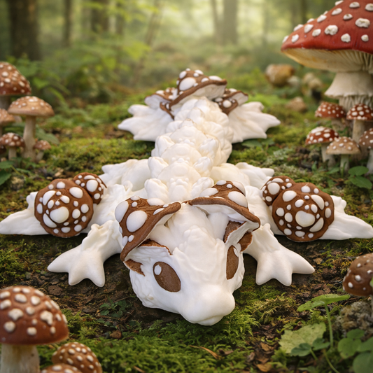3D Printed Flexi Fidget Mushroom Dragon