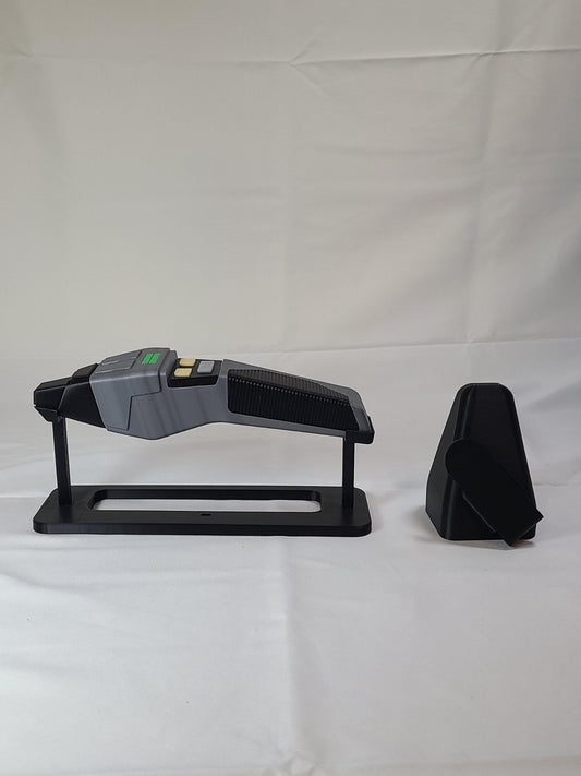 Cobrahead Phaser Replica with Display Stand & Nameplate | Sci-Fi Prop | 3D Printed Collector Display