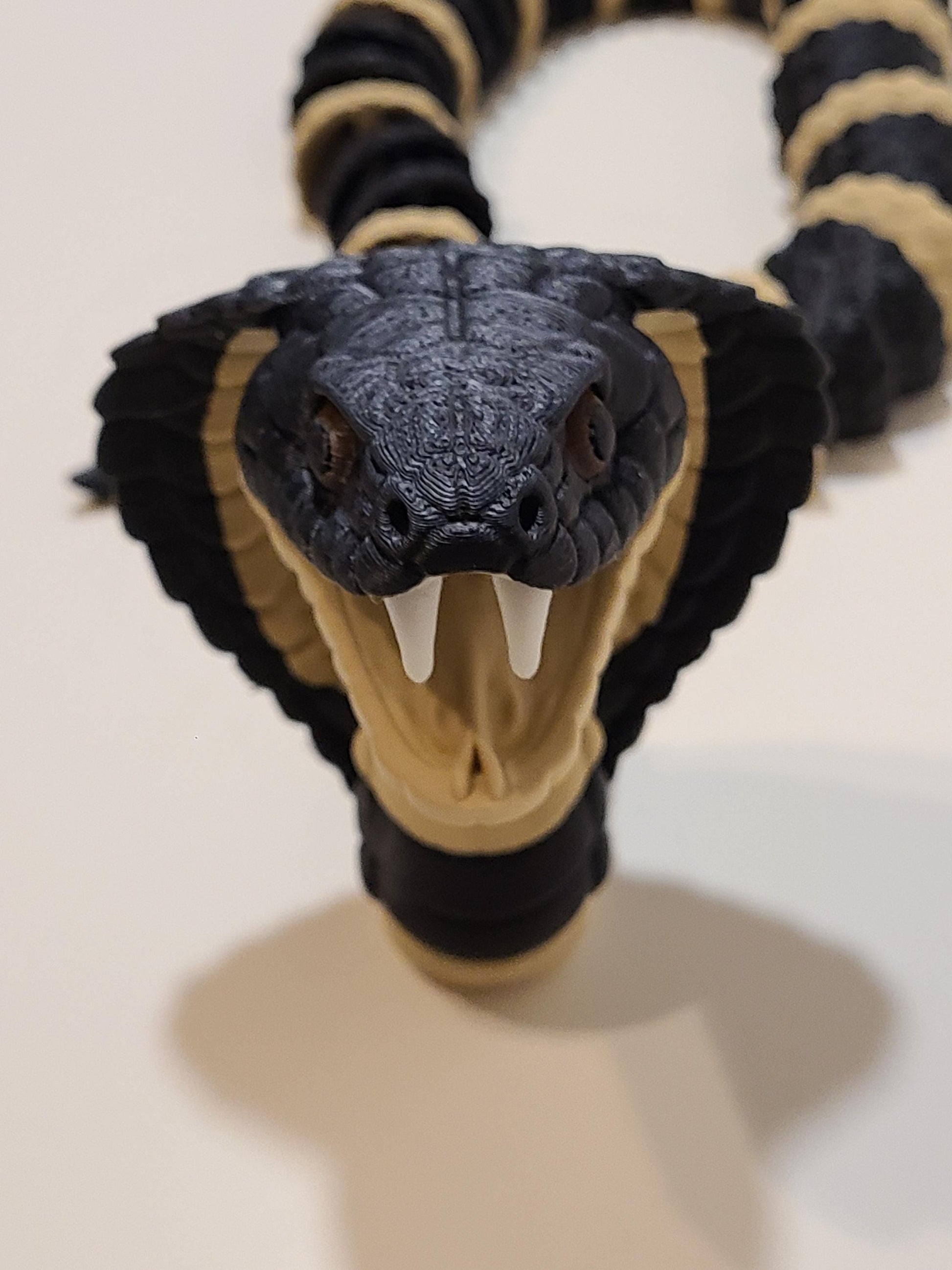 3D Printed Articulated Cobra | 22.5" Poseable Serpent Desk Toy