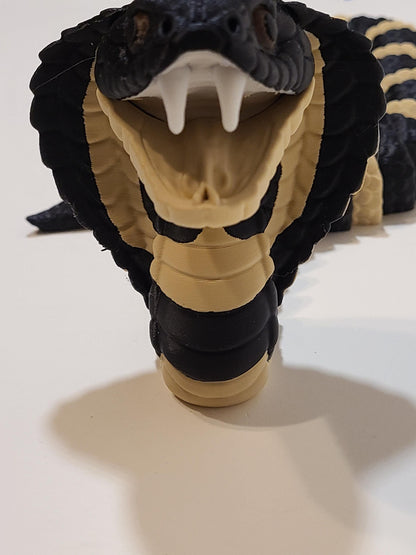 3D Printed Articulated Cobra | 22.5" Poseable Serpent Desk Toy