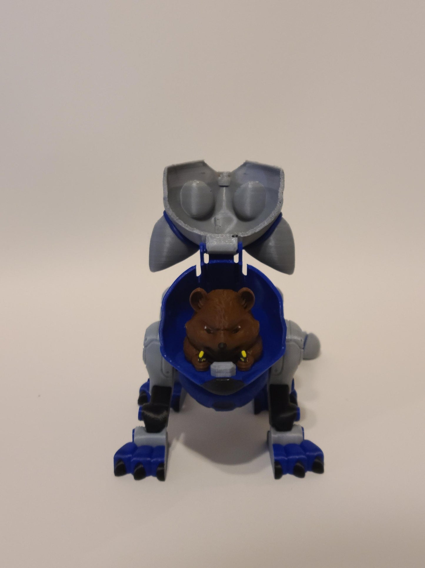 3D Printed Catbot Figure – Sci-Fi Hamster Pilot Desk Toy