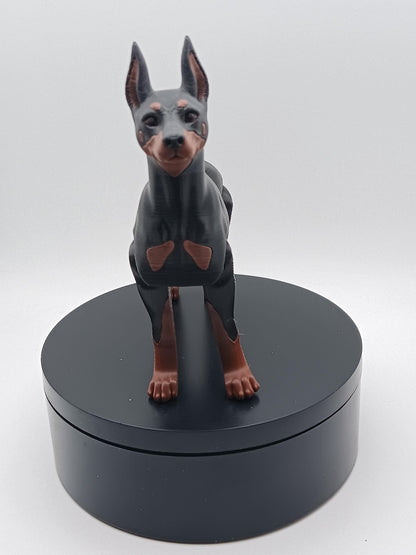 3D Printed Flexi Doberman Toy | Poseable Dog Model | Print-in-Place Flexible Pet Gift
