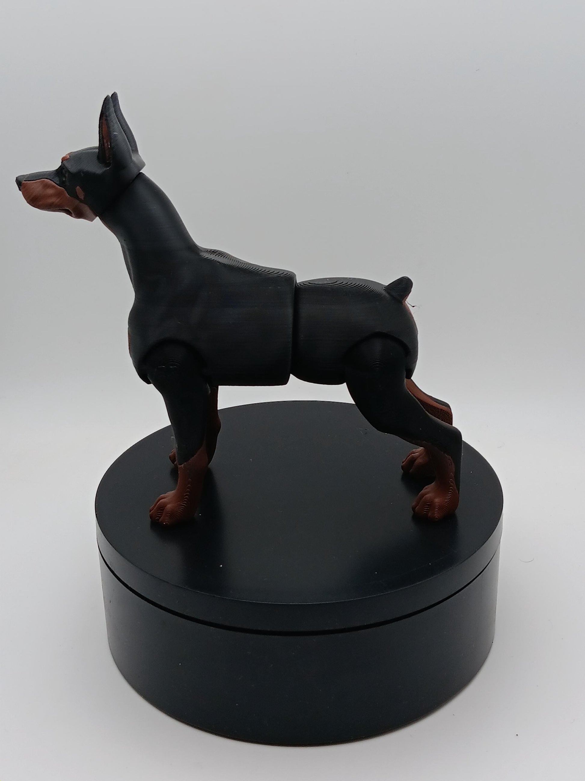 3D Printed Flexi Doberman Toy | Poseable Dog Model | Print-in-Place Flexible Pet Gift