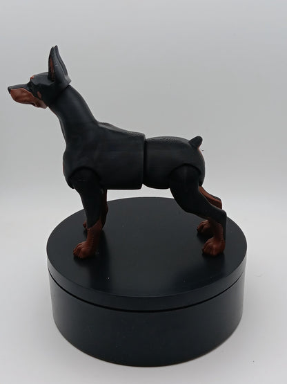 3D Printed Flexi Doberman Toy | Poseable Dog Model | Print-in-Place Flexible Pet Gift