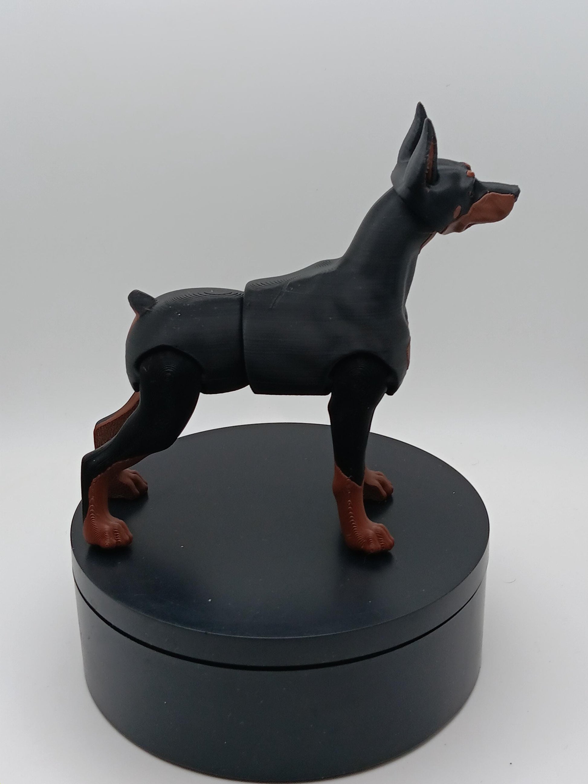 3D Printed Flexi Doberman Toy | Poseable Dog Model | Print-in-Place Flexible Pet Gift