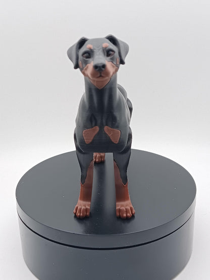 3D Printed Flexi Doberman Toy | Poseable Dog Model | Print-in-Place Flexible Pet Gift
