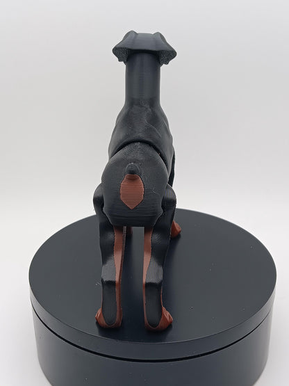 3D Printed Flexi Doberman Toy | Poseable Dog Model | Print-in-Place Flexible Pet Gift