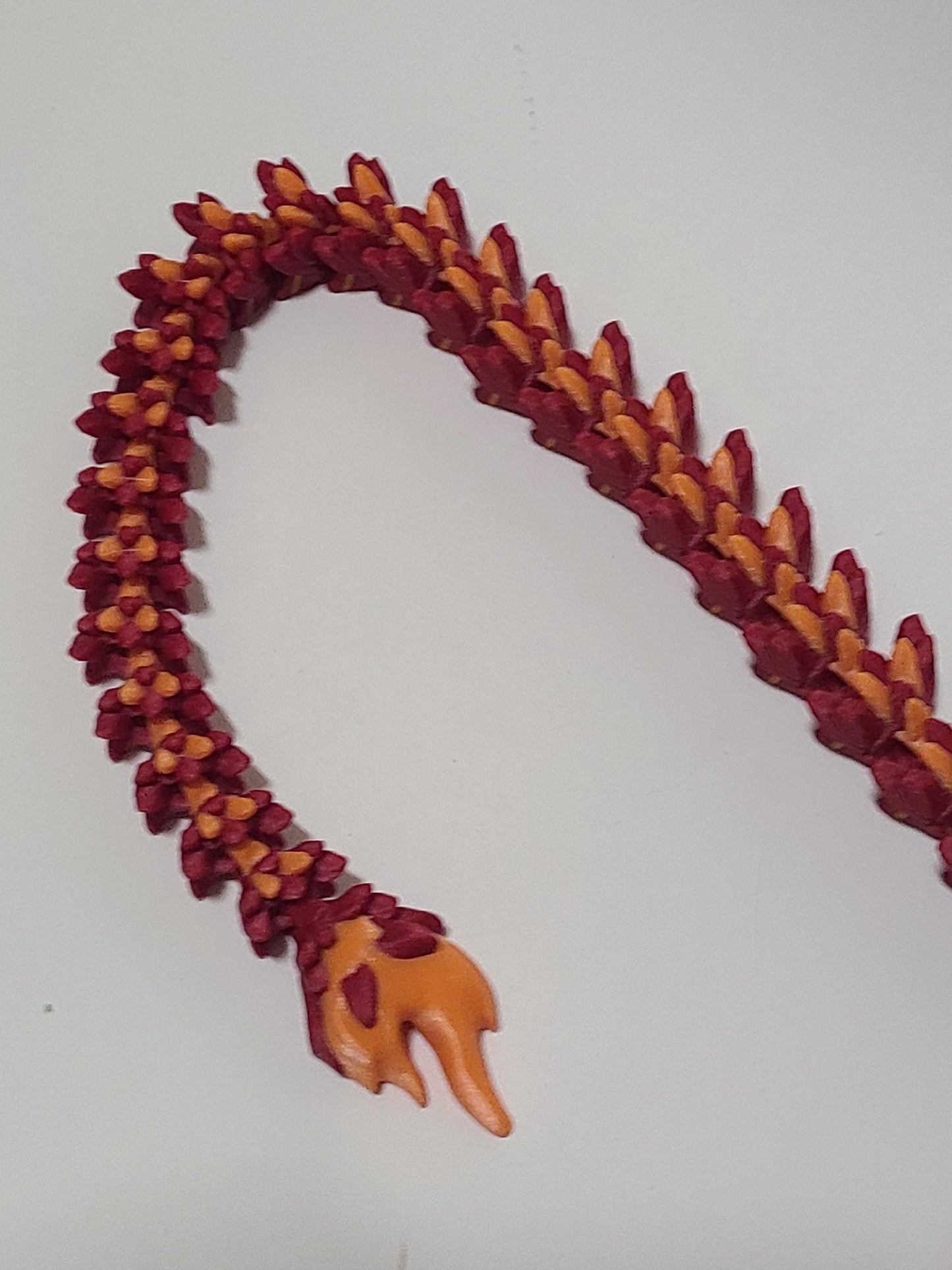 3D Printed Flexi Lava Dragon: Articulated Fidget Desk Toy