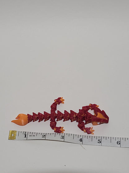 3D Printed Flexi Lava Dragon: Articulated Fidget Desk Toy
