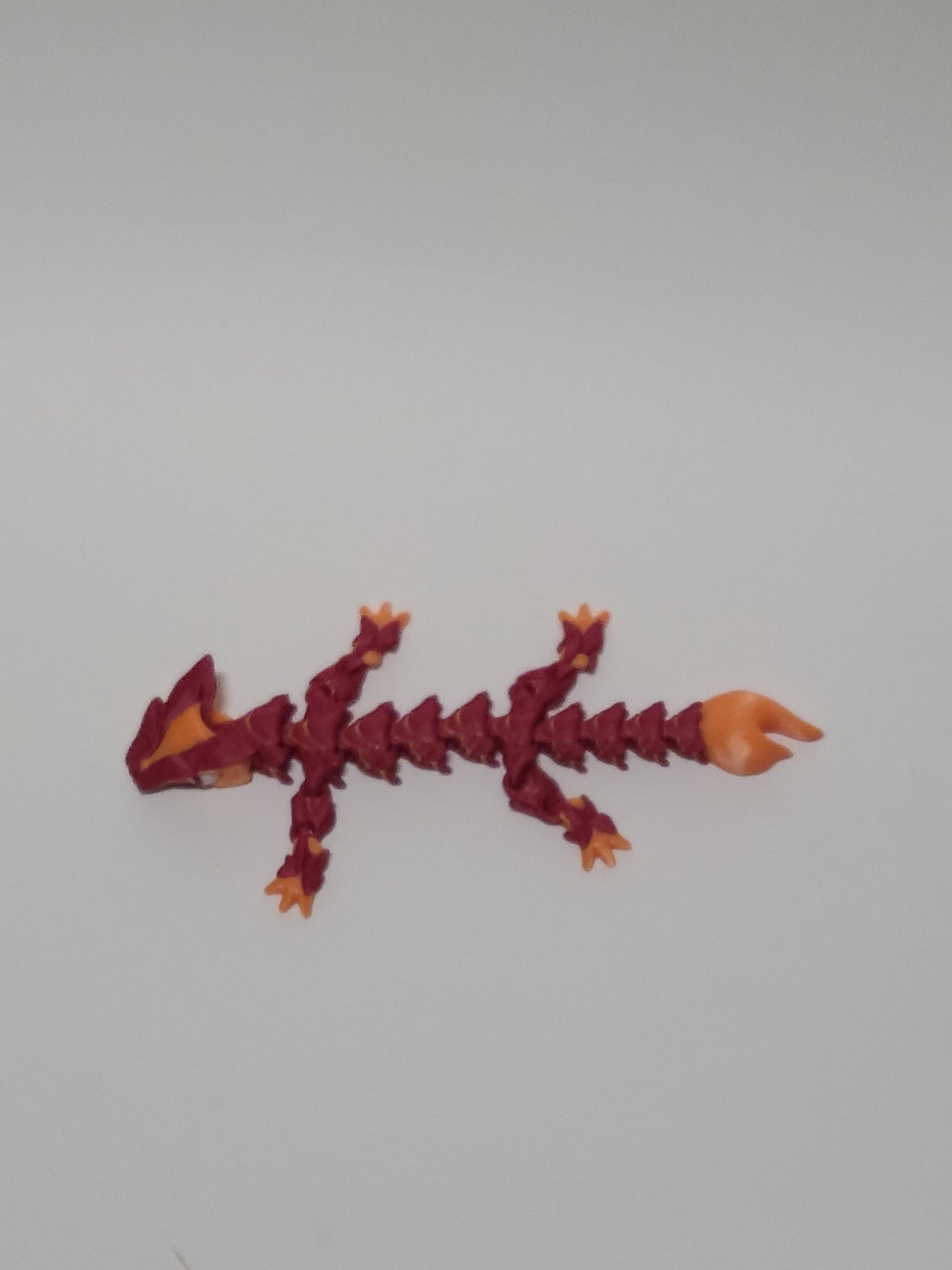 3D Printed Flexi Lava Dragon: Articulated Fidget Desk Toy