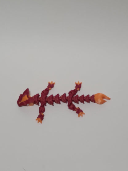 3D Printed Flexi Lava Dragon: Articulated Fidget Desk Toy