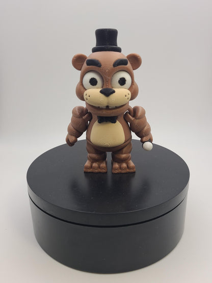 Flexi Freddy Bear Toy | Five Nights Movie Collectible | Poseable 3D Printed Horror Gamer Gift