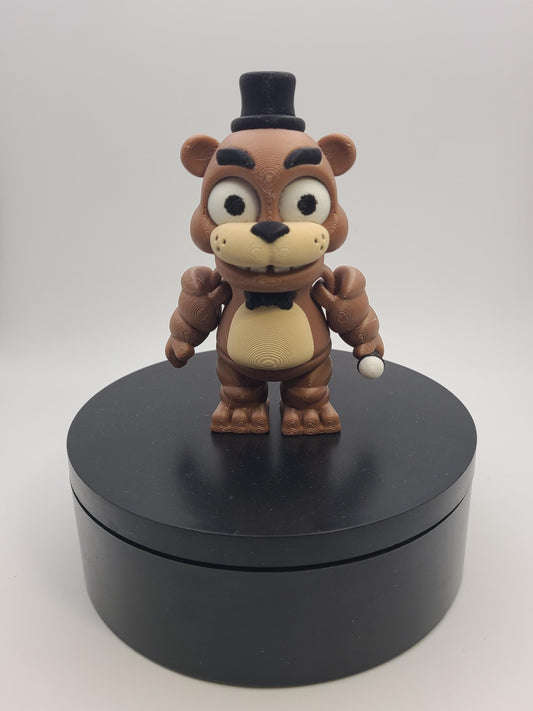 Flexi Freddy Bear Toy | Five Nights Movie Collectible | Poseable 3D Printed Horror Gamer Gift