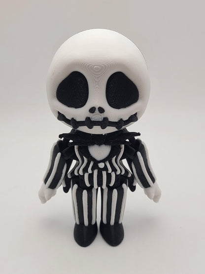 Flexi Jack Skellington Toy | 3D Printed Nightmare Before Christmas Figure | Halloween Collectible Gift