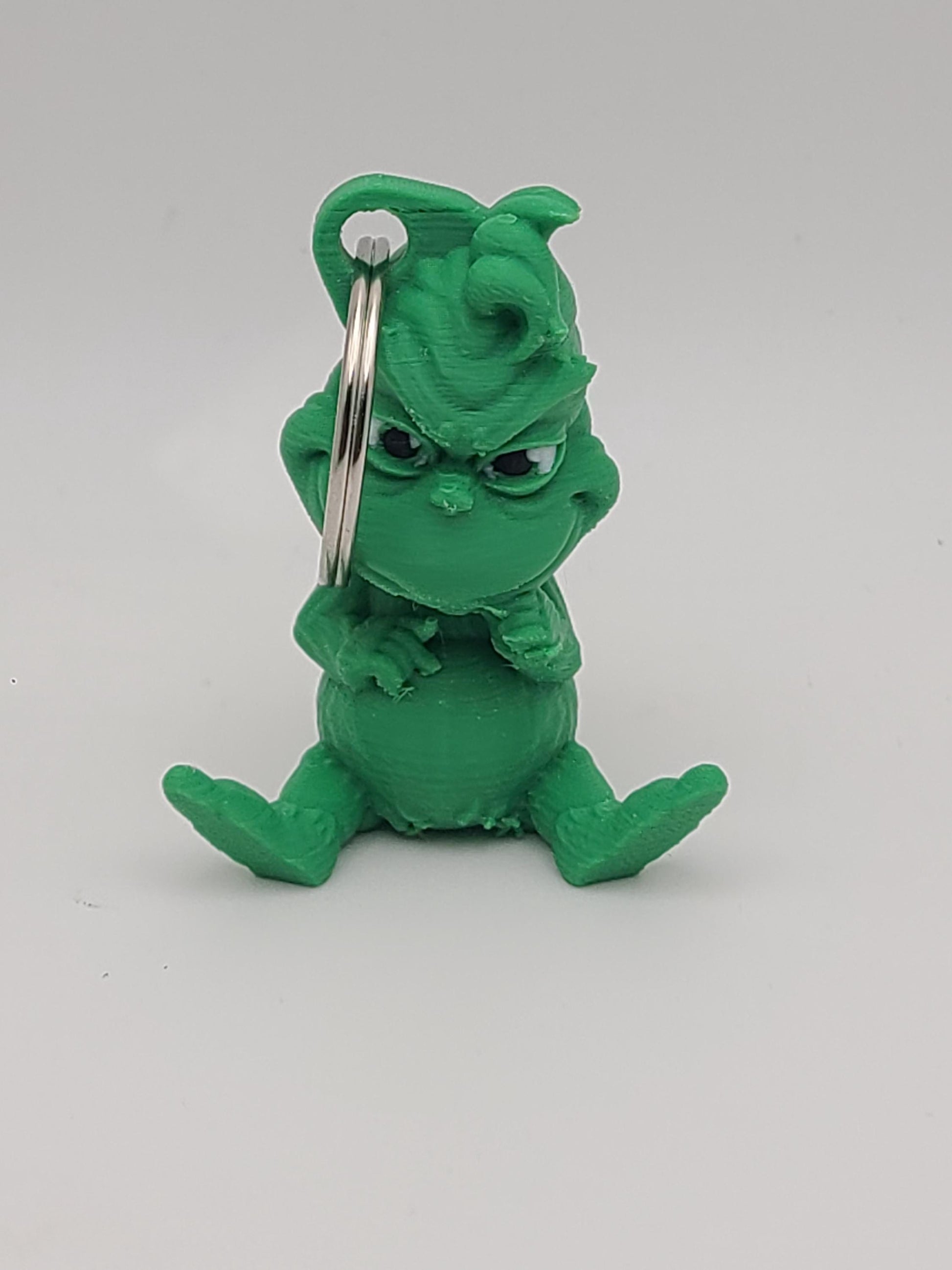 Grinch Keychain Charm | 3D Printed Holiday Accessory