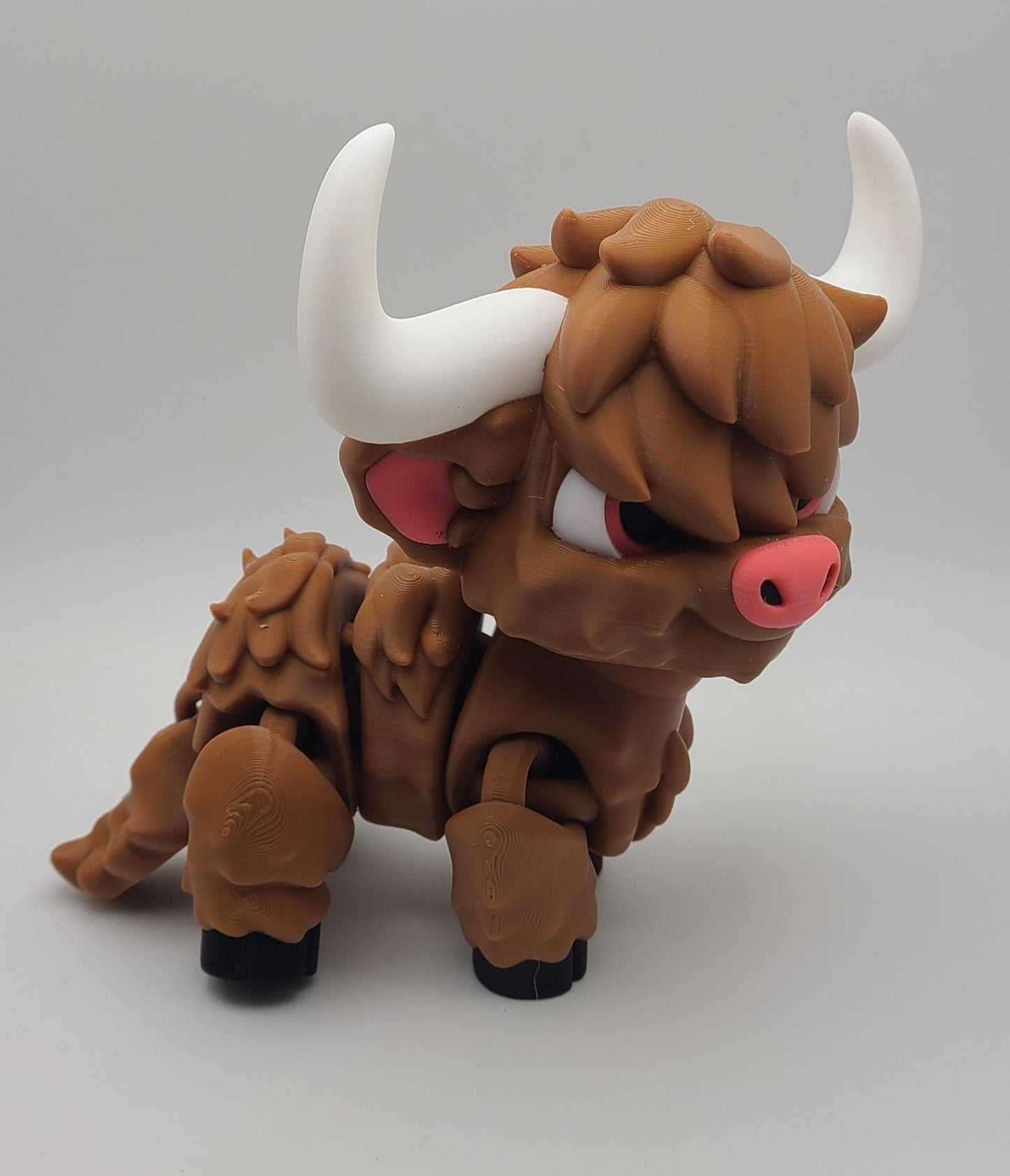 Highland Cow Flexi Fidget Toy | Articulated Sensory Desk Toy