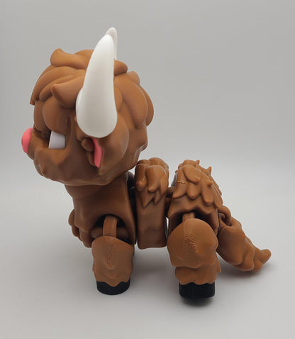 Highland Cow Flexi Fidget Toy | Articulated Sensory Desk Toy