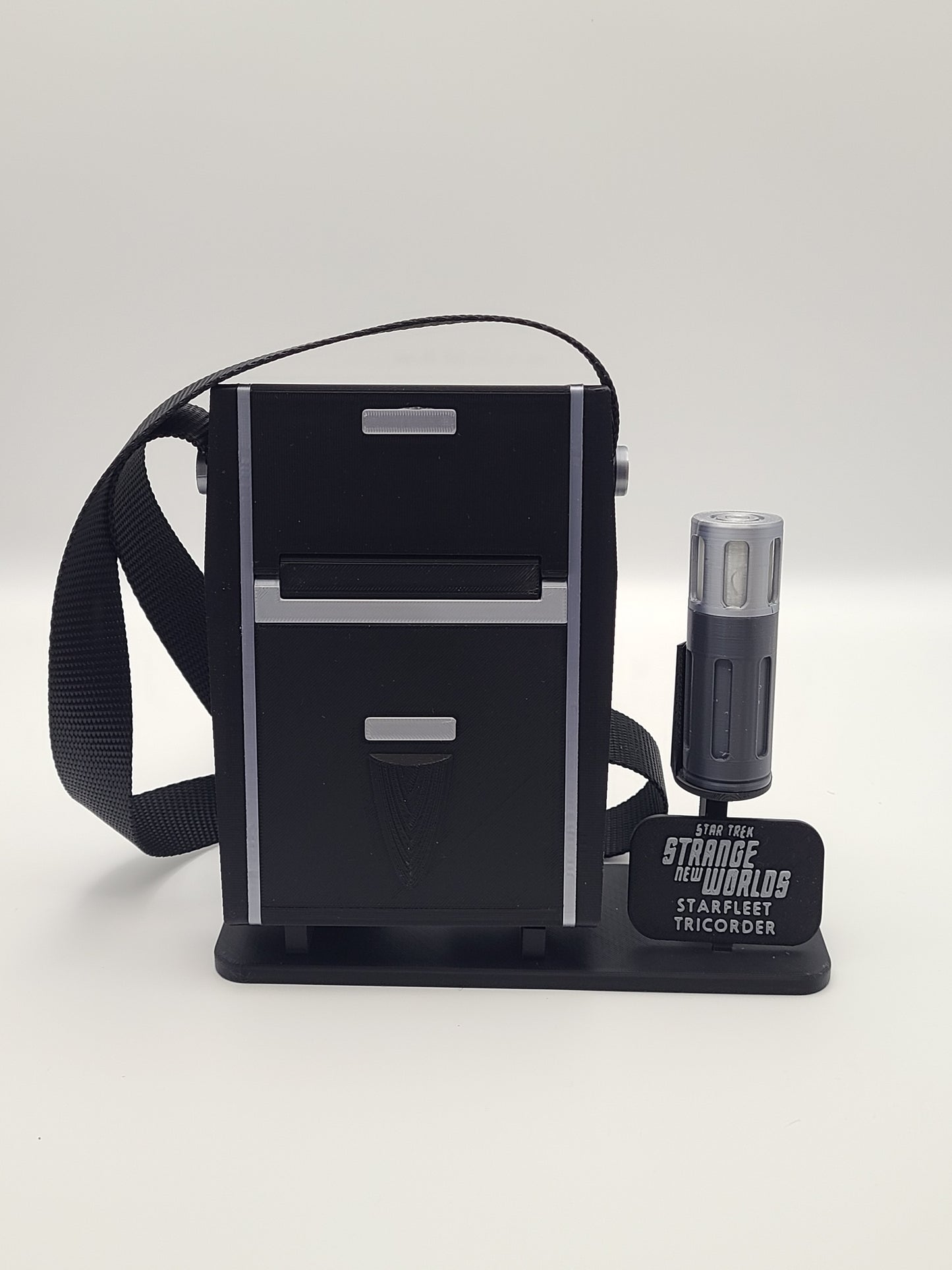 SNW Tricorder Replica with Strap, Scanner, Display Stand, & Nameplate