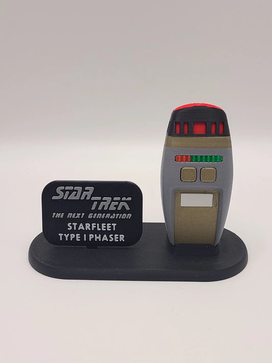 Star Trek The Next Generation Type I Phaser w/Stand 3D Printed